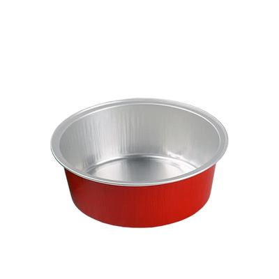 150ml ডিসপোজেবল অ্যালুমিনিয়াম ফয়েল খাদ্য পাত্রে ঢাকনা সহ গোলাকার রঙিন মিনি কাপকেক বেকিং কাপ